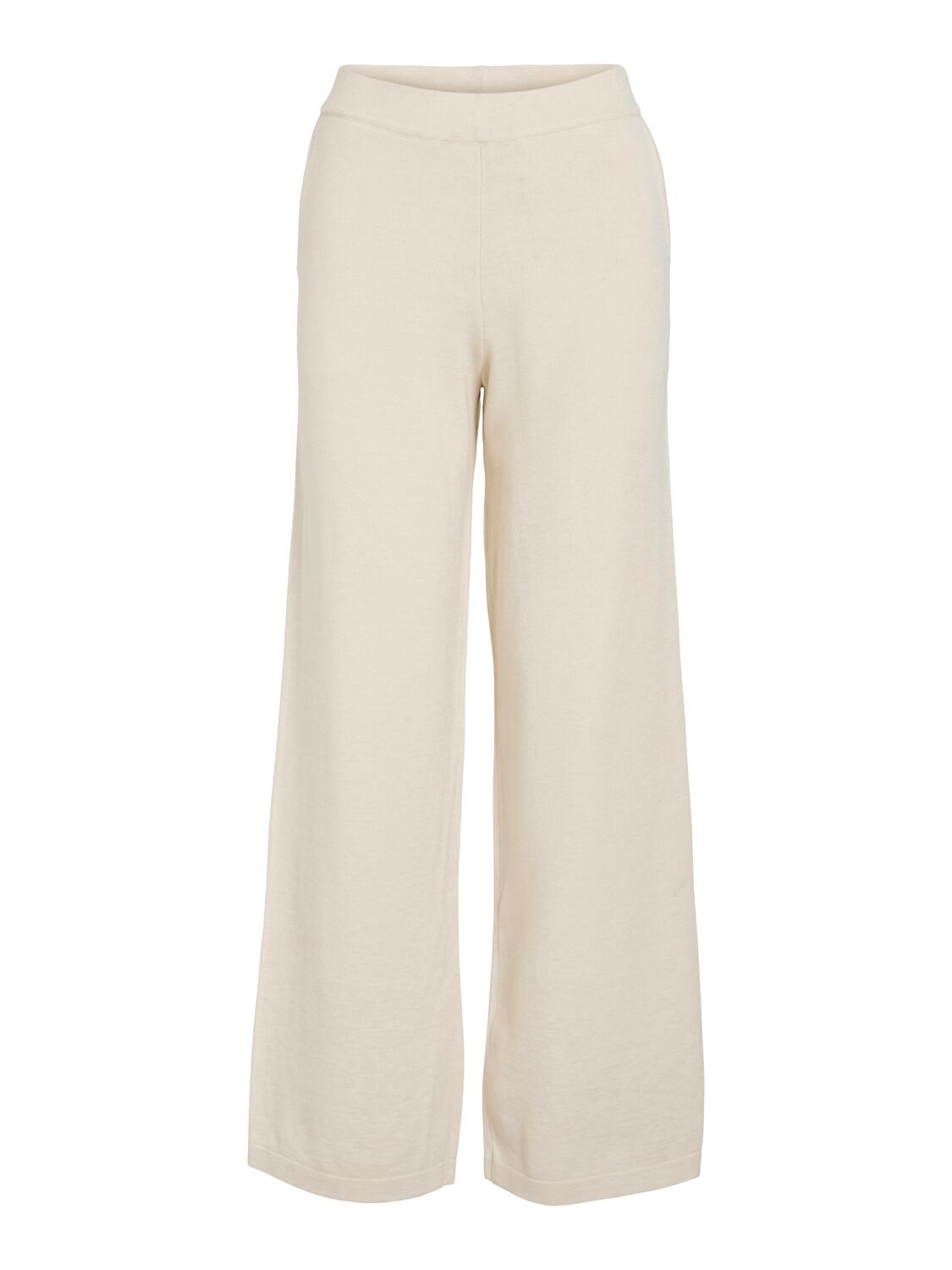 Vipolly Wide strikbukser - Super Light Natural Melange